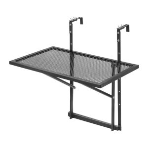 Balcony Hanging Table Outdoor Metal Patio Railing Table for Space-Saving, Adjustable Use