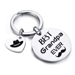Best Grandpa Ever Keychain Charm Gift from Grandchild