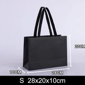 Black Kraft Paper Gift Bag for Wedding Party and Food Packaging