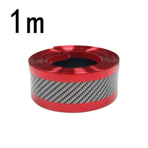 Car Threshold Protector Strip Anti Scratch Rubber Bumper Sticker with Carbon Fiber Texture