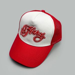 Color Block Letter Embroidery Mesh Trucker Cap