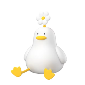 Cute Duck LED Night Light, Silicone Lamp for Kids, Touch Sensor, USB Rechargeable, Perfect Birthday Gift for Children