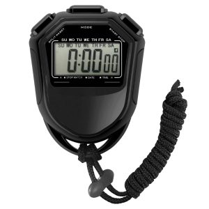 Digital Sports Stopwatch with Large LCD Display - Waterproof Handheld Timer for Training