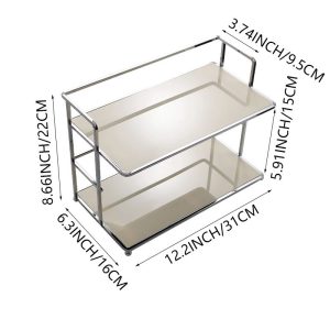 Double Layer Acrylic Storage Rack Multifunctional Desktop Organizer