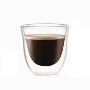Double Wall Glass Cup Borosilicate Insulated Coffee Tea Mug Heat Resistant