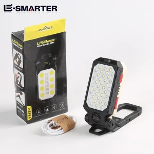 ESMARTER COB Portable Work Light USB Rechargeable Emergency Flashlight for Mobile Lighting & Repairs