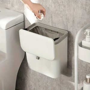 Effortless Cleanup Wall-Mounted Trash Bin for Kitchen, Durable Plastic Space-Saving Multi-Functional Garbage