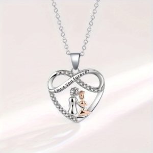 EndlessLove Grandma Granddaughter Necklace Zirconia Heart Pendant Gift