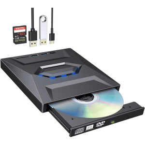 External USB CD/DVD Drive for Laptops, Read/Write Discs & Access Archived Media
