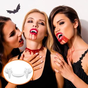 Fangs Halloween Cosplay, Retractable Vampire Teeth, Makeup Zombie Dentures Teeth