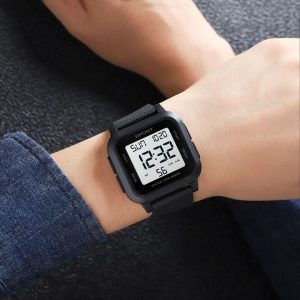 Fashion Men Waterproof Sports Watch with LED Display, Multifunction Digital Wristwatch
