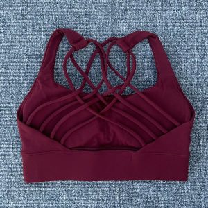 FlexLift Cross-Back Sports Bra - Shockproof Push Up Workout Crop Top