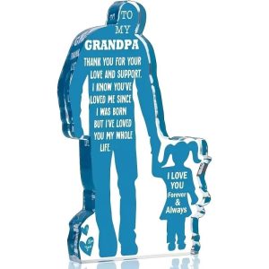ForeverBond Grandpa Granddaughter Figurine Acrylic Family Keepsake