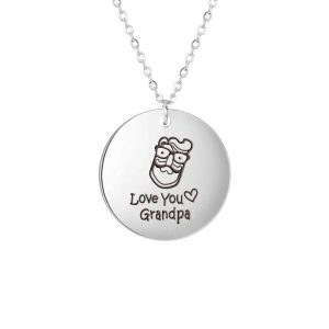 ForeverFamily Grandma Grandpa Necklace Stainless Steel Family Pendant Gift
