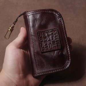 Genuine Leather Car Key Bag - Luxury Vintage Multipurpose Wallet & Organizer
