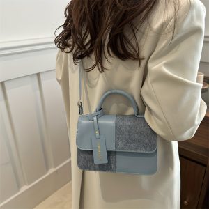 Geometric Pattern Snap Closure Tote Bag, Elegant Women's Crossbody Shoulder Handbag