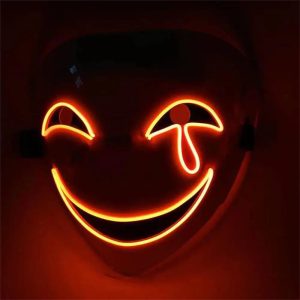 GlowGrin LED Clown Mask - Light Up LED Clown Mask for Halloween, Cosplay & Scary Party Costumes