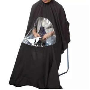 Hair Cutting Cape with Viewing Window Salon Barber Drape for Client Comfort and Precision