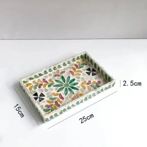 Handmade Colorful Shell Decorative Tray Rectangular Vanity Organizer & Jewelry Storage Board