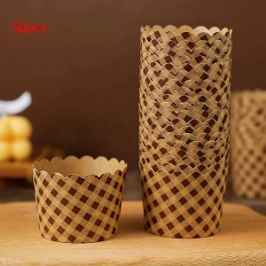 Heat Resistant Kraft Paper Muffin Cups Baking Liners 50pcs