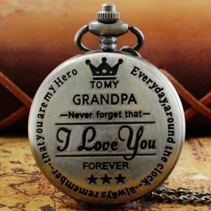 Heritage Tribute Grandpa Pocket Watch Necklace Vintage Quartz Timepiece