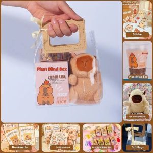 Kawaii Capybara Stationery Gift Set - Cute Pen, Stickers & Plush Pendant School Kit
