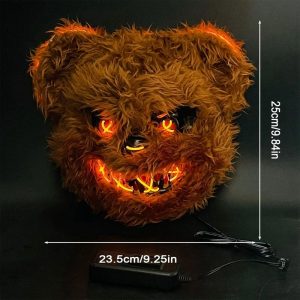 LED Bloody Rabbit Glow Mask - Horror Cosplay Light Up Halloween Mask
