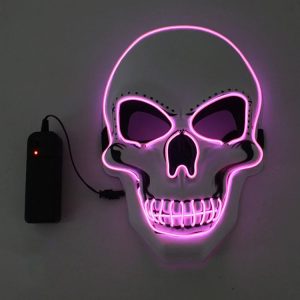LED Skull Mask - Glowing Halloween Cosplay Mask with Cold Light Effects
