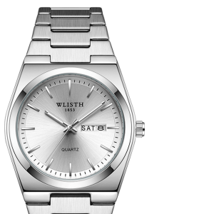Luxury Stainless Steel Quartz Watch for Men Waterproof Luminous Date Week Function