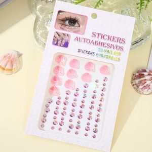 MermaidGlow Mermaid Face Gems 3D Crystal Face Gem Stickers Shell Diamond Body Art