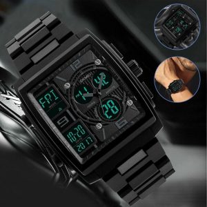 Military Sports Chronograph Waterproof Analog Digital Watch for Men