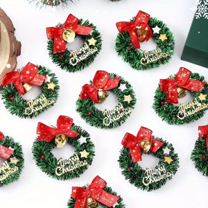 Mini Christmas Wreath Ornaments Set 10pcs