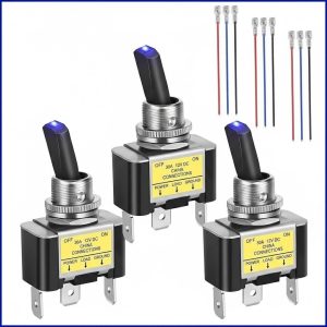 ON/OFF Blue LED Waterproof Rocker Toggle Switch for Car Boat
