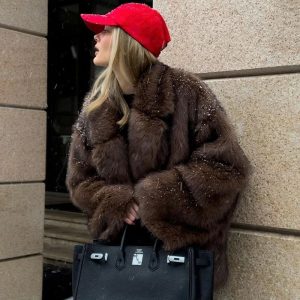 Oversized Gradient Faux Fox Fur Jacket | Winter "Ins" Hot Fashion Statement