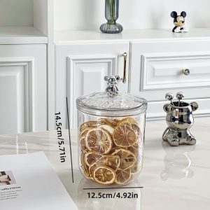 Plastic Airtight Food Storage Container with Lid, Pantry Organizer, Tea Can, Candy Storage Box, Sealed Storage Jar