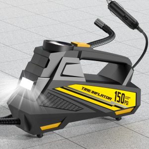 Portable Electric Tire Inflator Pump with LED Light Car Air Compressor