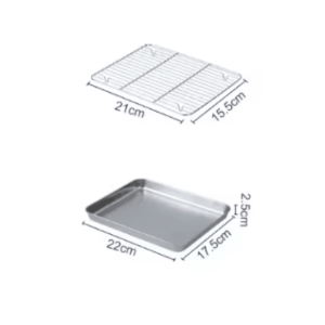 ProBake Stainless Steel Baking Pan with Rack - Heavy-Duty Oven Roasting & Brownie Tray