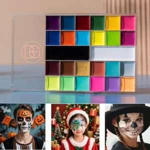 Rainbow Professional Face & Body Paint Tray - Oil-Soluble Artistry Palette