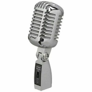 Retro Handheld/Stand Held Microphone Universal Compatibility, Dynamic Wired Mic for Live Performance