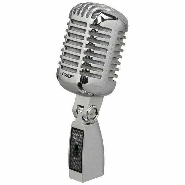 Retro Handheld/Stand Held Microphone Universal Compatibility, Dynamic Wired Mic for Live Performance
