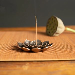 Sacred Lotus Alloy Incense Burner