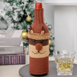 Santa & Snowman Christmas Wine Bottle Cover Set