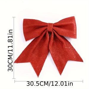 Sequined Christmas Bow Ornament for Tree and Holiday Decor