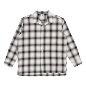 Shirt Man Edwin open collar japan brown/grey