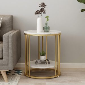 Side Table Round Coffee Table with Hidden Jewelry Storage Modern Nightstand Accent Table