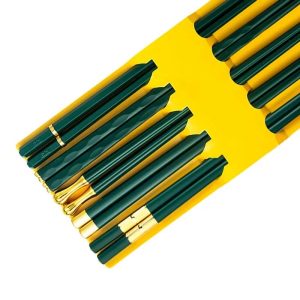 SleekPro Japanese Reusable Chopsticks Set - 5 Pairs Non-Slip Alloy Sushi & Noodle Sticks