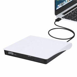 Slim External USB CD/DVD Drive High Speed Disc Player & Burner for Laptop, PC, and Mac