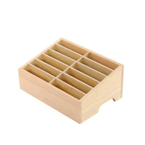 SmartDesk 24 Slot Mobile Phone Storage Box Wooden Classroom Organizer Rack