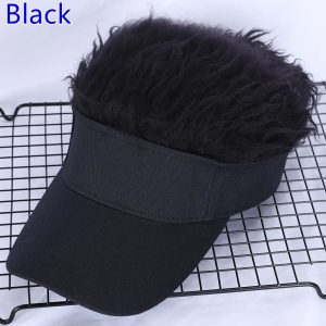 Spiked Hair Visor Cap - Adjustable Sun Visor Hat with Realistic Fake Hair