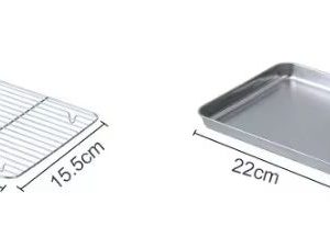 Stainless Steel Baking Pan with Removable Wire Rack for Baking and Roasting